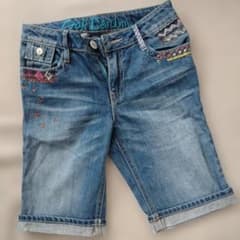 GapKids 刺繍デニムハーフパンツ 140のサムネイル