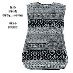 h.b Pink City...relaxエスニック柄レーヨンチュニック