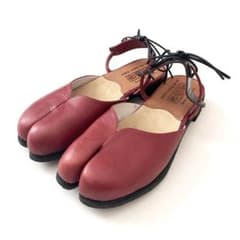 【極美品】SOU・SOU×吉靴房　爪掛　足袋シューズ　レザー　赤　ソウソウ　牛革 極美品】SOU・SOU×吉靴房 爪掛 足袋シューズ レザー 赤 ソウソウ 牛革