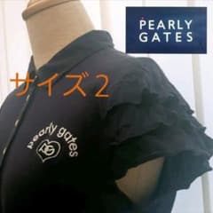 パーリーゲイツ　ポロシャツ　サイズ２　レディース　袖フリルのサムネイル