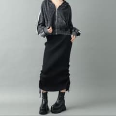ANAP リブニット サイドギャザー ロングスカートのサムネイル