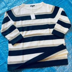 未使用タグ付き■23区 ボーダー柄ニット・セーター 白黒のサムネイル