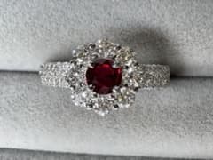 天然ルビー0.37ct /ダイヤモンド0.68ctプラチナ900リング - メルカリ