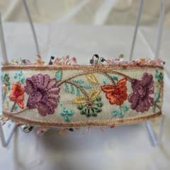 花柄刺繍 フリンジ カチューシャのサムネイル