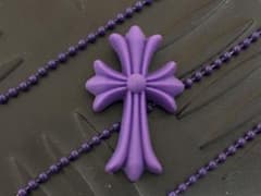 ノベルティクロムハーツクロスラバートップパープルボールチェーン