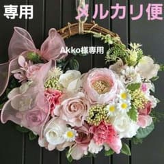 フラワーリース 春爛漫17 咲き誇る花たちの花かご 玄関リース 造花 母