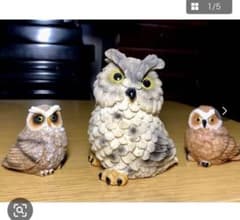 フクロウの置物3点セットのサムネイル