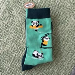 パンダデザイン ミントグリーンソックスのサムネイル