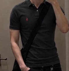 Ralph Lauren ブラックポロシャツswag archive短丈ukus Ralph Lauren ブラックポロシャツswag archive短丈ukusの通販
