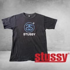 古着 00's ステューシー SSリンク N°4 Tシャツ 黒 希少 OLD STUSSY Tシャツ SSリンク 青ボーダー 紺タグ 90s - メルカリ