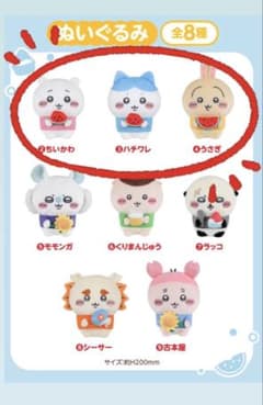 ちいかわ　一番くじ　ぬいぐるみ3体セットのサムネイル