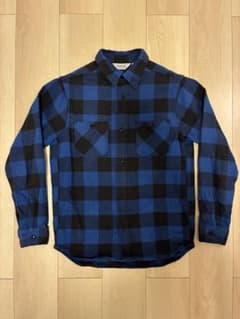 FIVE BROTHER ヘビーフランネルシャツ M 青 バッファローチェック
