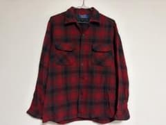 50s PENDLETON オンブレチェック 赤黒 ウールシャツ USA製 - メルカリ