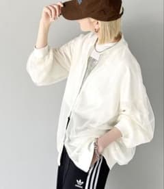 【冷房・UV対策にも】チュール×シフォンレイヤードシアーブルゾンのサムネイル