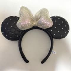 ディズニー ミニーマウス カチューシャ レザー スパンコール パールのサムネイル