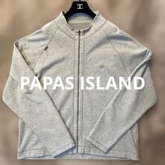 パパス　PAPAS ワイドジップアップスウェット　王冠刺繍デザイン　ユニセックスのサムネイル