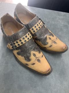 ALFRED GALLERIA ウエスタン調 パイソン ドレスシューズ 26cm