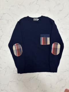 美品 A BATHING APE クルーネックニット ネイビー L - メルカリ