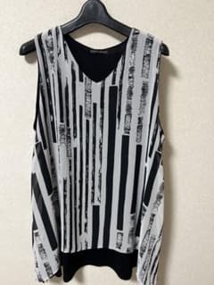 FASHION MESSAGE モノトーン柄 チュニック ワンピース 体型カバーのサムネイル
