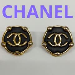 LA56 シャネル 極美品 ココマーク イヤリング プレートあり ゴールド 