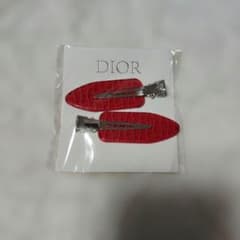 Dior ノベルティヘアクリップ2本セット レッドのサムネイル