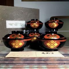 『感謝祭うー特価』　秀衡塗　丸三漆器　蓋付　お椀　5客 感謝祭うー特価』 秀衡塗 丸三漆器 蓋付 お椀 5客 - メルカリ