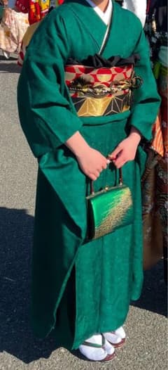 振袖無地緑 値下げ可能！