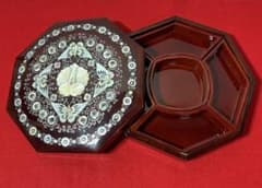 螺鈿細工 八角形 小物入れ 漆器 菓子器 韓国伝統工芸品 縁起物 - メルカリ