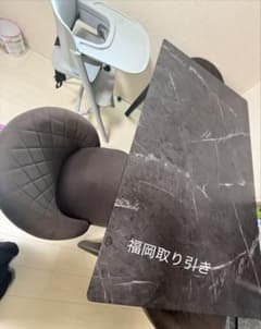 大理石調 ダイニングテーブル 福岡引き取り - メルカリ