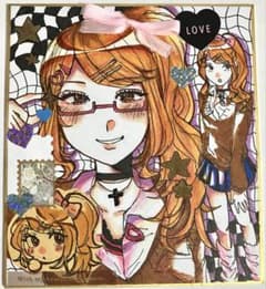 アナログ 手描きオリジナルイラスト ミ二色紙のサムネイル