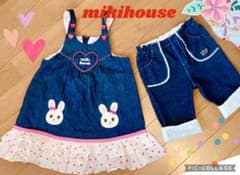 ミキハウス100サイズ⭐︎ジャンパースカート、半ズボンセット売りのサムネイル