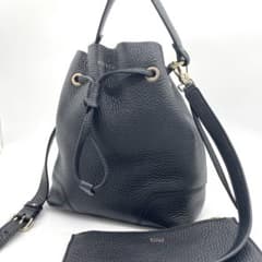 極美品】フルラ コスタンザ 2way バッグ ポーチ レザー ブラック