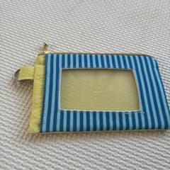 ハンドメイド パスケース 定期入れ ストライプ柄のサムネイル