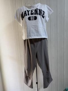 カジュアルパンツ グレー 八分丈 ウエストゴムのサムネイル