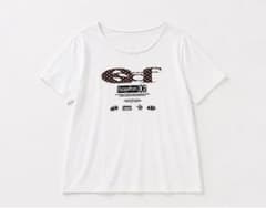 プリントTシャツ ホワイト ワンショルダー 襟 切りっぱなし ドットのサムネイル