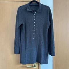 SPICK&SPANポロシャツチュニックニットワンピ 長袖ニットミニワンピグレーのサムネイル