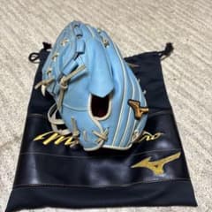 Mizuno Pro 연식 야구 장갑 라이트 블루