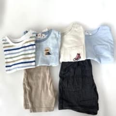 90 半袖・半ズボン 保育園着まとめ売り 6枚セットのサムネイル