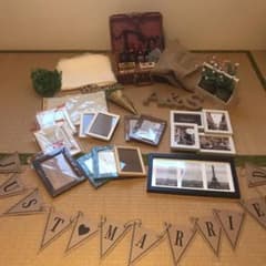 結婚式  ウェルカムスペース ウェルカムトランク ガーランド 装飾 写真立てのサムネイル