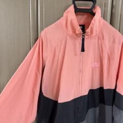 NIKE ナイロンジャケット XXLサイズ/ピンク×グレー/ビッグスウォッシュ