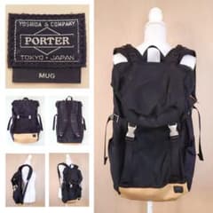 M.U.G(マグ) PORTER バックパック 吉田カバン 黒 リュック 良品 即決送料無料 M U Gマグ×吉田カバンPORTERポーター/Grain