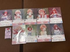 五等分の花嫁 一番くじ クリアファイル９枚、ラバーキーホルダー1個セットのサムネイル
