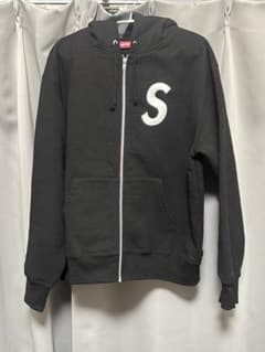 Supreme Sロゴ ジップアップパーカー ブラックのサムネイル