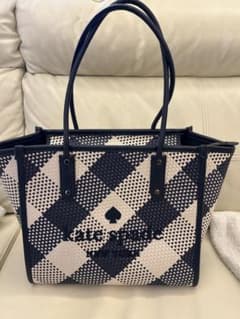 美品 Kate Spade メッシュ チェック柄トートバッグ - メルカリ