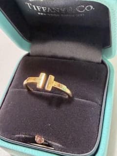 テ*ら様 Tiffany & Co. 9号 Tワイヤー Tリング ゴールドのサムネイル