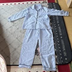 レディース パジャマ ブルー ギンガムチェック 長袖のサムネイル