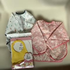 Smart Angel お食事エプロン 長袖＆ポケットエプロン 3点セットのサムネイル