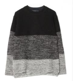 ニットセーター 黒とグレー ボーダー