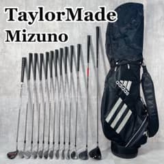 adidas テーラーメイド　ゴルフキャディバッグ クラブセット V814 テーラーメイド 他 ゴルフクラブ メンズ フルセット 黒キャディ