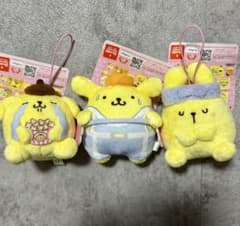 ポムポムプリン　ラウンドワン限定　マスコット ③ ポムポムプリン ラウンドワン限定 マスコット 全3種セット - メルカリ